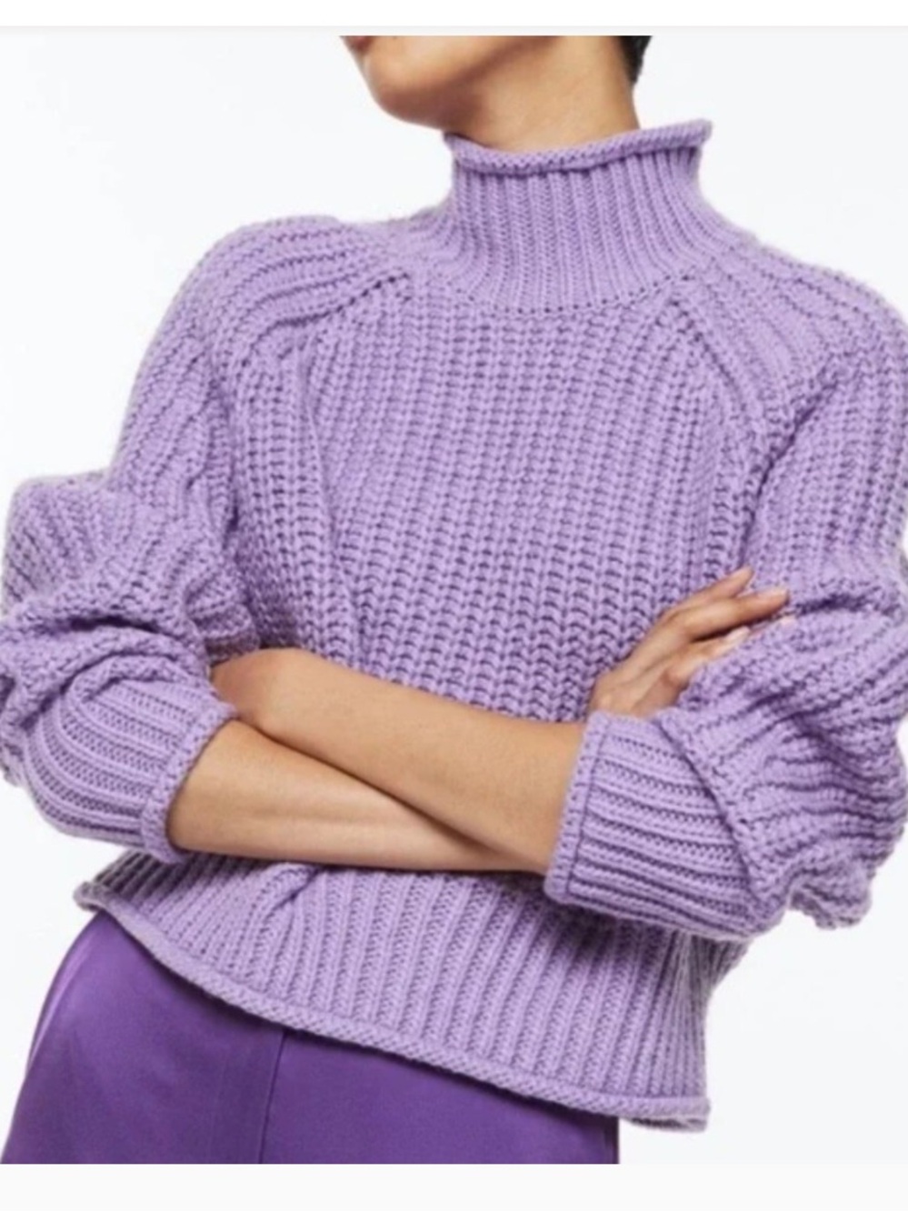 H&M Lavender Oversized Turtleneck Sweater BRAND NEW